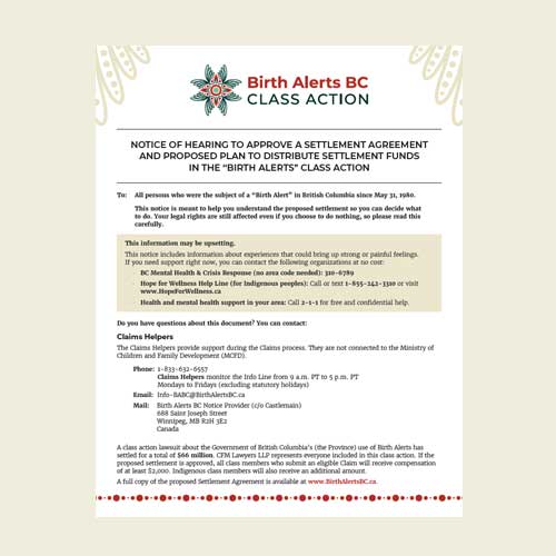Settlement Agreement Short Form Notice